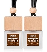 HANOLLY Car Air Freshener Hanging 2 Pack – Mahogany Teakwood Car Essential Oil Diffuser Scent, Cu...