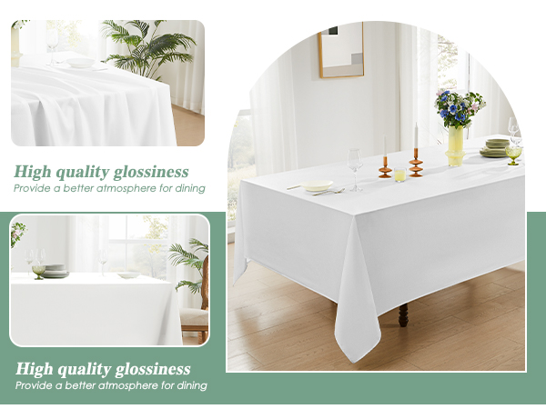 white rectangle tablecloths