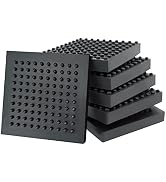 BXI Exercise Equipment Mat - 4 x 4 x 0.8 Inches 6 Pcs Non Slip Noise Reduction Anti Vibration Tre...