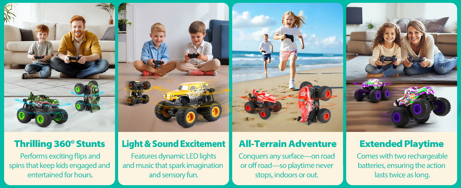 remote control monster truck cyan