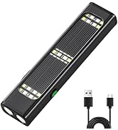 Ciwuzxs Solar/Rechargeable Flat Flashlights, 900 Lumens EDC Tactical Flashlight, Multi Function L...