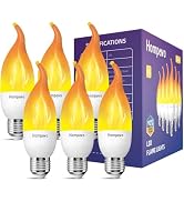 Hompavo Upgraded LED Flame Light Bulbs, 3 Modes Flickering Light Bulbs, E26 Chandelier Base Candl...