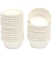 600 Count Mini Cupcake Liners White Muffin Liners Food Grade Baking Cups Paper No Smells(Small Si...