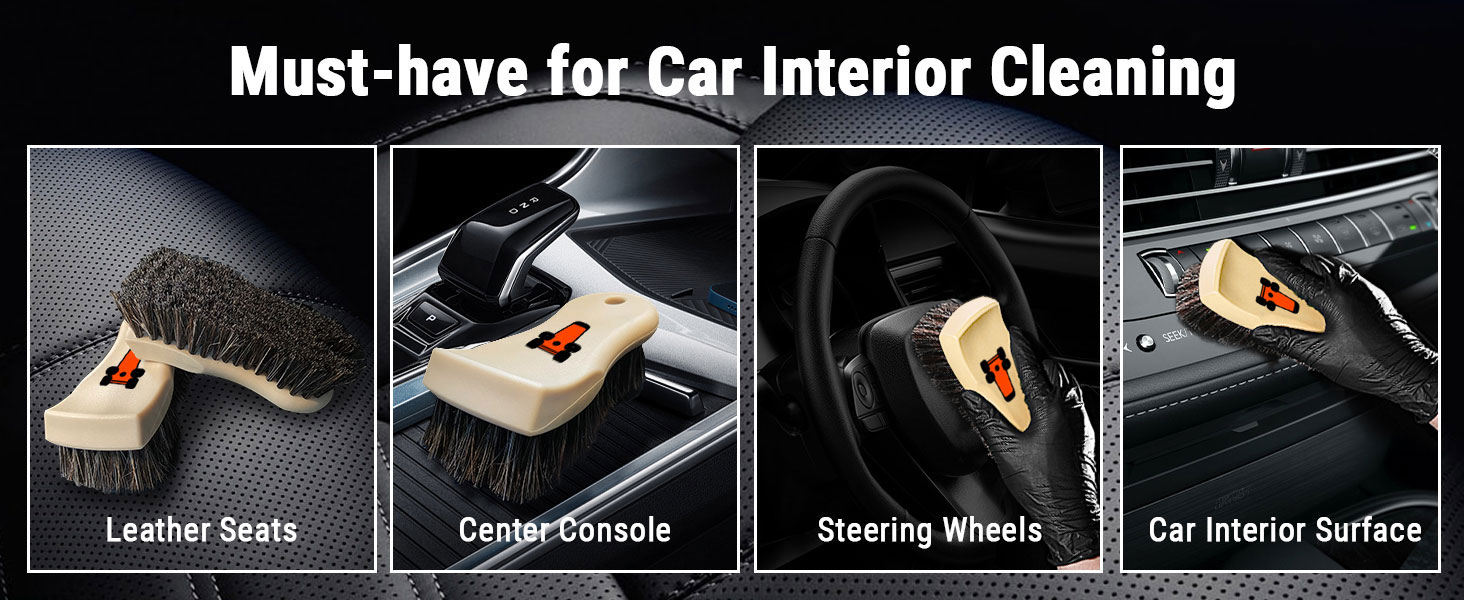 leather brush horse hair brush leather cleaning brush leather brush car detailing car seat brush