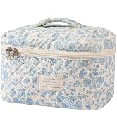Large Makeup Bag, Cute Cosmetic Bag for Women Girls, Floral Coquette Aesthetic Toiletry Bag, Trav...