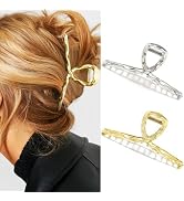 Banatra Hair Claw Clips Gold Metal Clips Claw Large Non Slip Hair Clip for Thick Hair Styling Hai...
