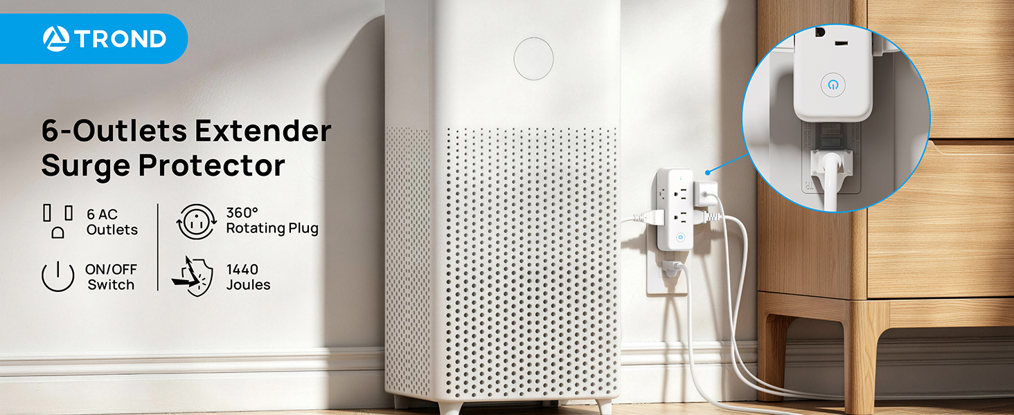 outlet extender with 360° rotating plug
