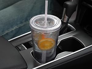 32 oz clear tumbler, double wall insulated tumblers, reusable plastic tumbler with lid and straw