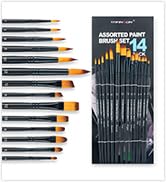 Transon 14pcs Art Painting Brush Set for Acrylic, Watercolor, Gouache, Oil and Hobby Painting