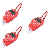 BWESOO 3Pcs Strawberry Empty Travel Bottle Hand Sanitizer, Refillable Bottle Cosmetic Container f...