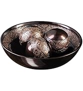 Home Decor Decorative Bowl with Orbs Set - Centerpiece Table Decorations - Coffee Table Decor - H...