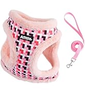 AIITLE Fleece Lined Dog Harness and Leash Set for Walking - Winter Plaid Step in Vest Harness, No...