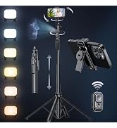 Auto Face Tracking Selfie Stick Tripod for iPhone with Light 360 Rotation 63" Phone Camera Tripod...