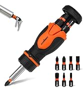 Magnetic Portable Screwdriver Bit Set: 8-in-1 Ratcheting Screw Driver Includes 1/4”Bit Driver Scr...