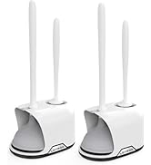 Lefree, 2 in 1 Toilet Brush and Plunger Set with Silicone Bristles, Plastic Material, Includes Ho...