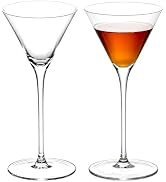 KAMMAK Martini Glasses, 5.41 oz Clear Crystal Cocktail Glasses with Stem, Reusable Cocktail Glass...