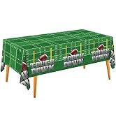 Football Theme Party Disposable Tablecloth Plastic Touchdown Table Cover for Birthday Party Footb...
