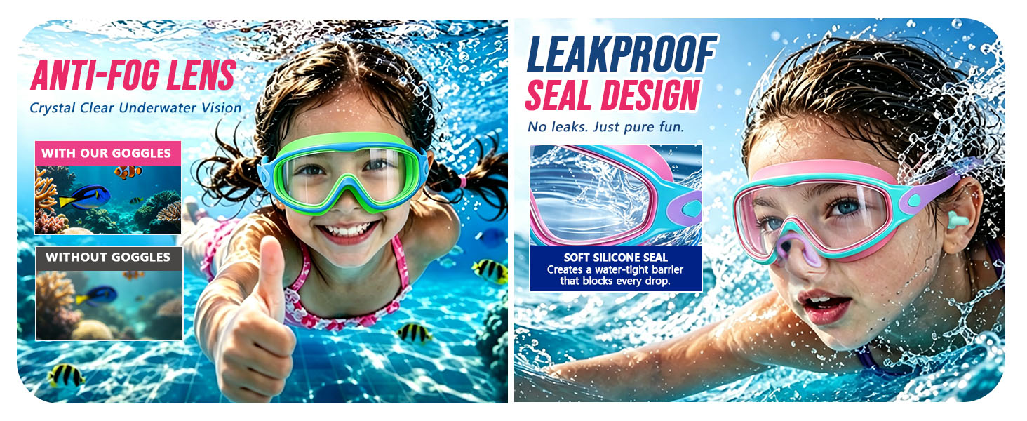 swimming goggles for kids anti fog swim goggles leakproof swim goggles