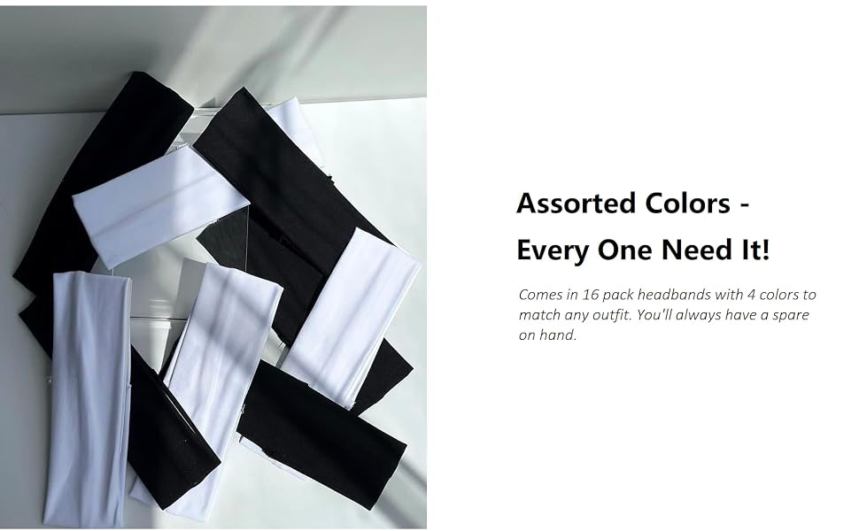Headbands for Women Elastic Hair Bands for Women' Hair Non Slip Soft Cloth Fabric Sweat Headbands