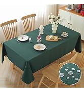 Alsoo Table Cloth for Rectangle Tables 60X75 Inch Linen Tablecloth Waterproof Spill Proof and Wri...