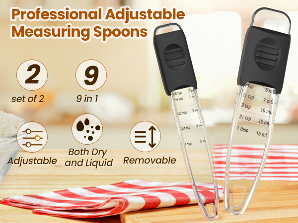 measure spoons set adjustable measuring spoon adjustable teaspoon measuring spoons sliding
