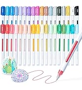 Ohuhu Acrylic Gel Pens 36 Colors 0.7MM Extra Fine Rollerball Tip Colored Gel Pens High Opacity Ac...