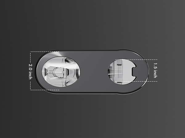 2.0" and 1.5" dual feed chute for whole fruits and celery to save prep time without cutting.