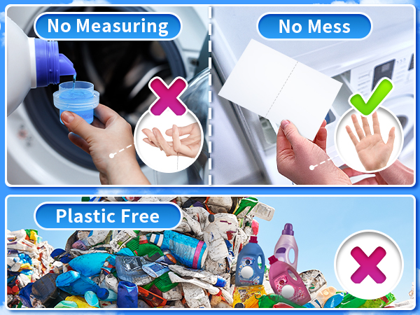 messy free laundry detergent sheets