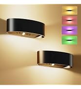 Motion Sensor Wall Light, 5000mAh Rechargeable Battery Operated Motion Sensor Light Indoor with R...