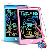 TEKFUN 2 Pack LCD Writing Tablet for Kids, 10 Inch Blue+Pink Doodle Board Drawing Board Reusable ...