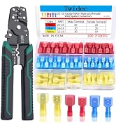 Twidec/100PCS Nylon Spade Connectors Kit 22-10 Gauge Quick Disconnect Fully Insulated Male and Fe...