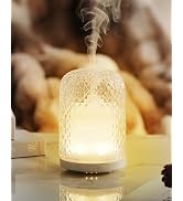 Essential Oil Diffuser - 2.4MHz Ultrasonic Glass Diffuser with Pulse/Continuous Mist & Night Ligh...