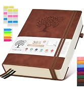 PERCUN B5 Lined Journal Notebook - 365 Page Large Leather Journals for Writing Women Men,Hardcove...