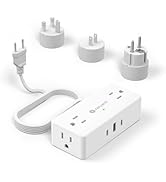 Kakyanill European Travel Plug Adapter, EU/UK/JP Plug Adapter, 4 AC Outlets, 3 USB Ports (2 USB C...