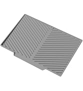 Dish Drying Mat, Silicone Dish Drying Mat for Kitchen Counter, Dish Drainboard Mat with Built-in ...