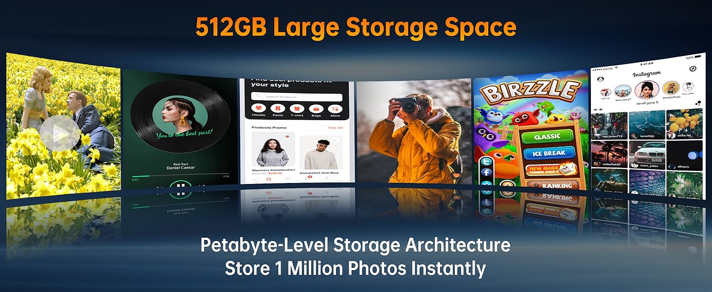 With a massive 512GB storage, install and play hundreds of mobile games instantly