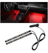 Wevdn Car Interior LED Strip Light, 12V 24 LED Neon Ambient Night Light with Cigarette Lighter Pl...