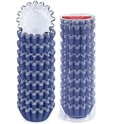 Caperci Grease-Resistant Navy Blue Mini Cupcake Liners 200 Counts - Heavy Duty Paper Muffin Bakin...