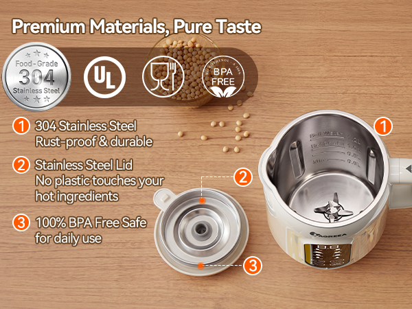 Safe, food-grade stainless steel interior