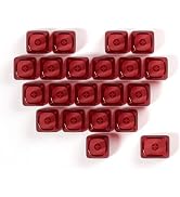 JSJT Crystal Blank Transparent Keycaps, Backlit Red Keycap, 21 Keys PC Material Custom DIY Sweet ...