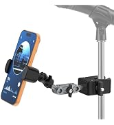 ZMHH Mic Stand Phone Holder,2-Stage Magic Arm Super Clamp Phone Clip for Microphone Stand, Flexib...