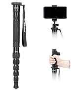 Koolehaoda 63" Aluminum Camera Monopod with Phone Stand | Portable Travel Photography Stick, Walk...