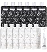 PACKISM Travel Pouches for Toiletries - 15 Pack Leak Proof 3oz TSA Approved Travel Squeeze Pouche...