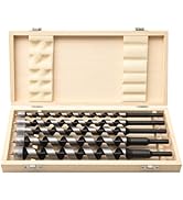 5-Piece Auger Drill Bit for Wood, Long Drill Bit Set, Hex Shank 3/8-Inch, 12inch Long Auger Drill...