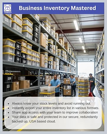 ToteScan QR labels smart QR inventory system small business inventory organizing