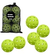 HYDGYC 6 Pack Pickleball Balls for Outdoor & Indoor, 40-Holes Practice & Game Pickle Balls with M...