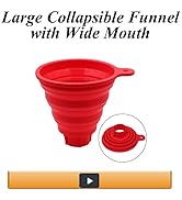 KongNai Silicone Collapsible Funnel for Jars, Foldable Large Canning Jar Funnel for Wide Mouth an...