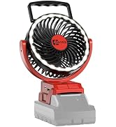 ohyes 5IN Jobsite Fan Compatible with Milwaukee 18V Battery Brushless Motor Variable Speed USB Fa...