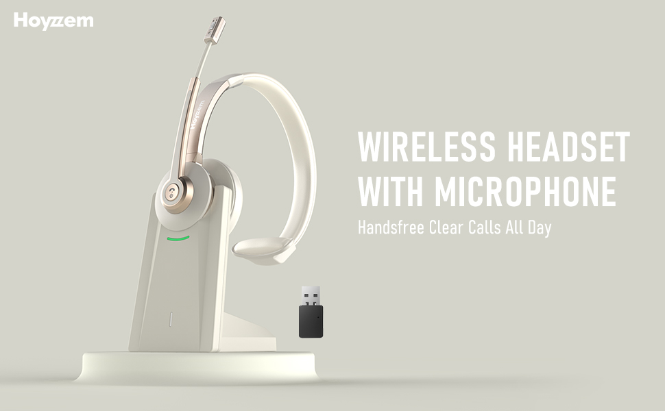 wireless headset with microphone for pc