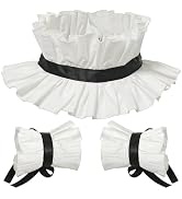 GRACEART Elizabethan Maid Collar Cuffs Set Retro Ruffle Stand-up Fake Collar Choker Wrist Cosplay...